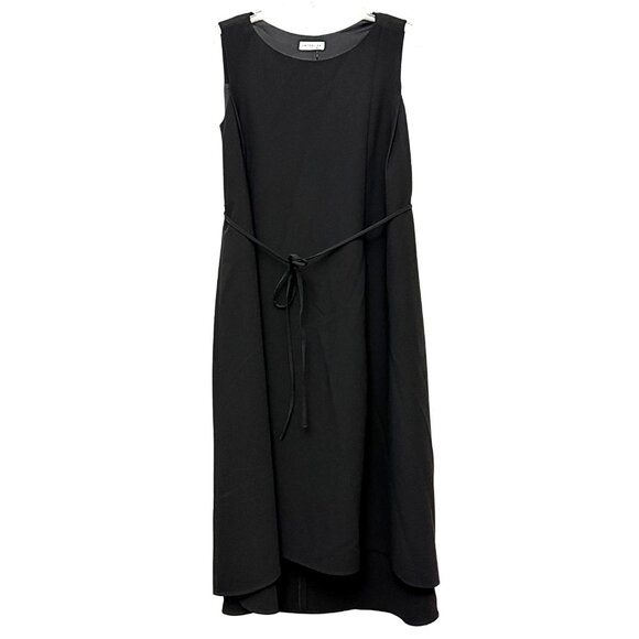 Lattelier Women's Tie Waist Black Hi-Lo Sleeveless Classic Dress - Size Small - Picture 1 of 7